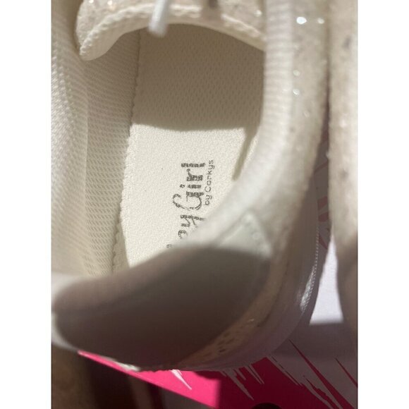 nwt hey girl by corkys white sparkling tennis shoe in box - Picture 9 of 10